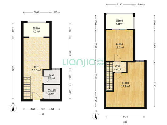 水榭名都 2室1厅1卫 44平方