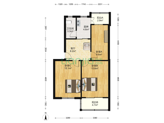 浦东路10号小区 3室1厅1卫 75平方