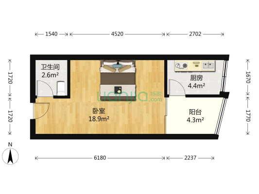 馨庭雅苑 1室0厅1卫 34平方