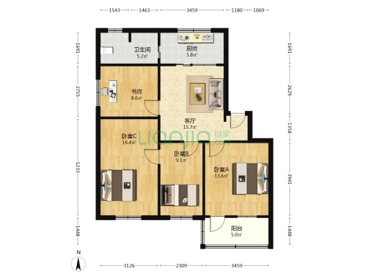 秋月社区九字弄 4室1厅1卫 95平方