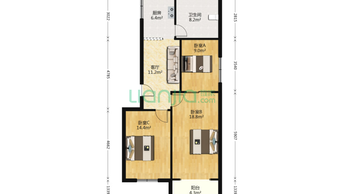 建设科宿舍二手房实景图