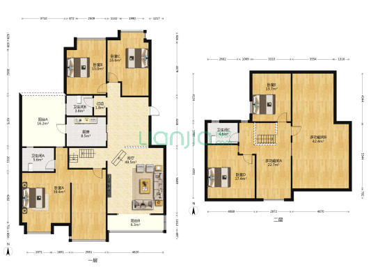 观府壹号一组团 7室1厅3卫 167平方