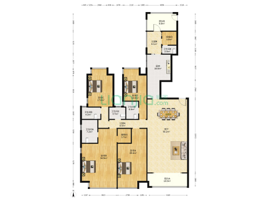 逸翠尚府北区 4室1厅5卫 282平方
