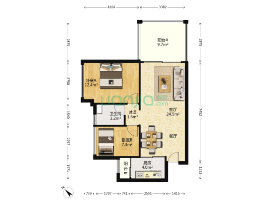 香雅园 2室1厅1卫 65平方