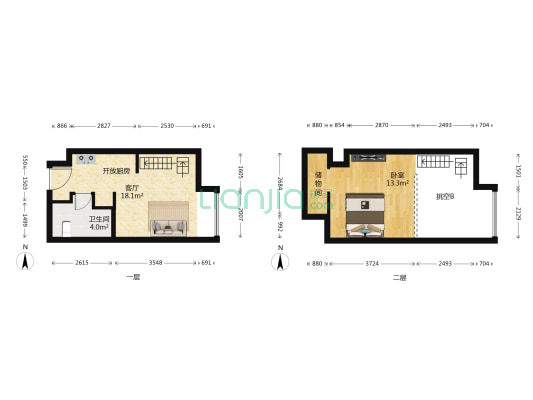 远洋新天地 1室1厅1卫 39平方