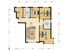 北京界三利中和城一期四居室精装修，南北通透，位置好-涿州三利中和城一期户型图
