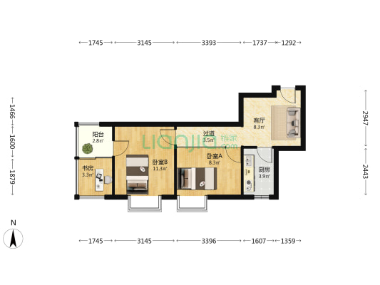盈翠大厦 3室1厅0卫 59平方