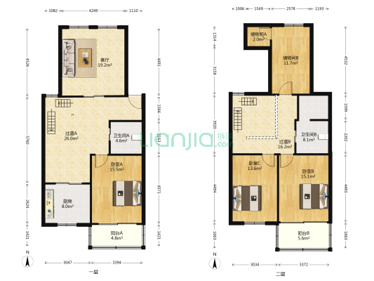 大地园林宿舍 3室1厅2卫 193平方