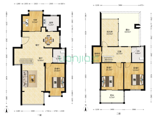 如意金水湾 4室1厅2卫 94平方