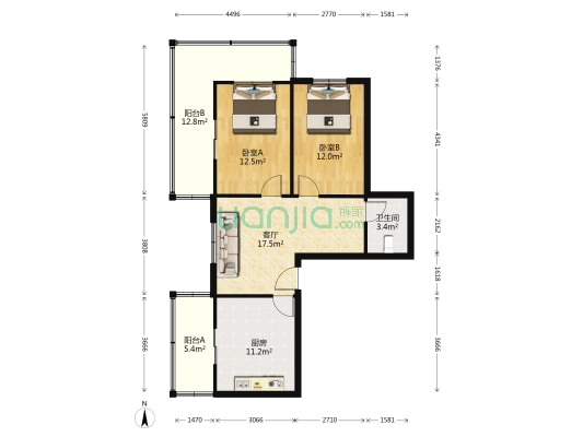 翠峰里 2室1厅1卫 81平方