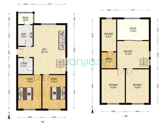 滨瑕里 2室1厅1卫 153平方
