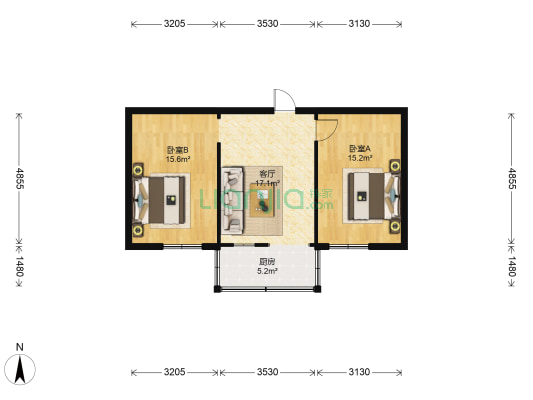 北大街127号 2室1厅0卫 65平方
