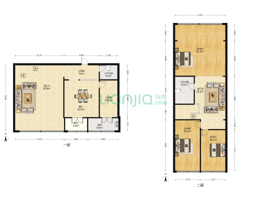 天马名座 3室3厅2卫 278平方