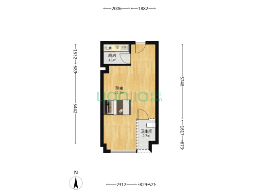 群峰小区高铁明珠 1室0厅1卫 47平方