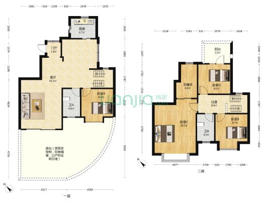 依云山庄 4室1厅2卫 161平方