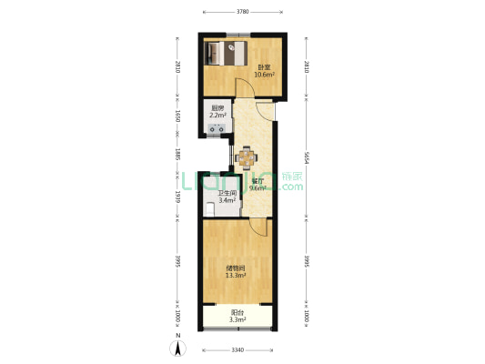 延铁小区 1室1厅1卫 54平方