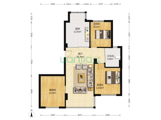 隆成壹品三期 2室1厅1卫 102平方