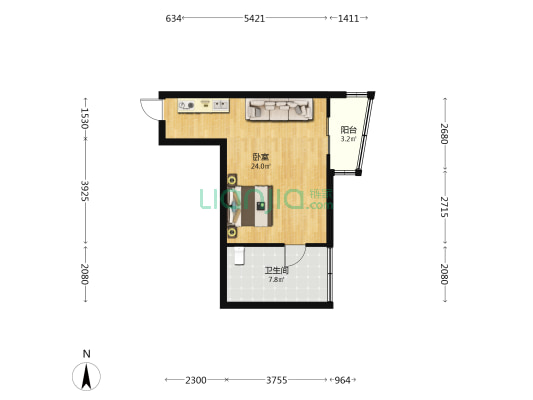 温泉丽景 1室0厅1卫 50平方