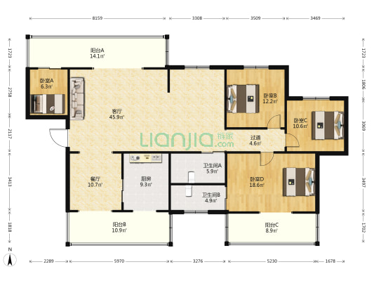 蜀王大道75号院 4室2厅2卫 178平方