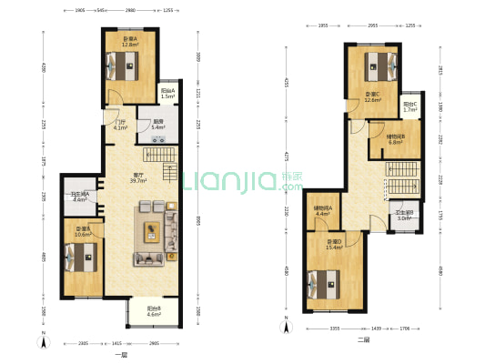 和景园 4室1厅2卫 192平方