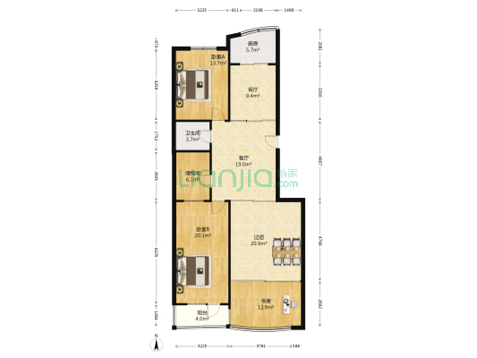 武昌公寓 3室2厅1卫 151平方