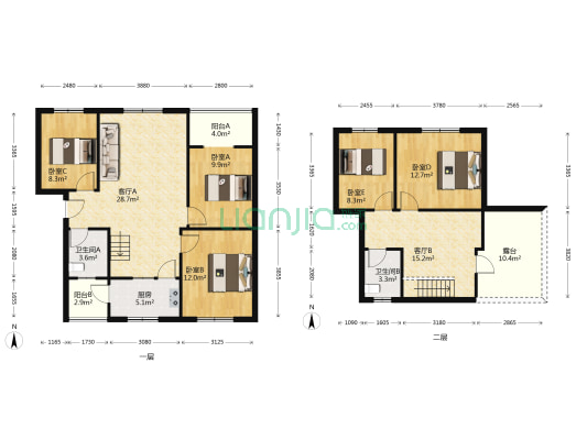 鸿福嘉苑 5室2厅2卫 137平方