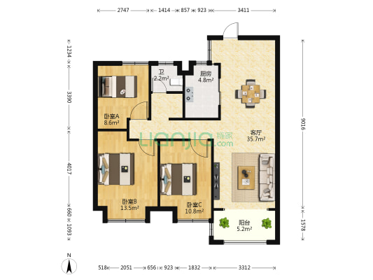 正荣御峯 3室1厅1卫 99平方