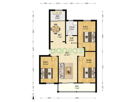 文化宫路106号院 3室2厅1卫 113平方