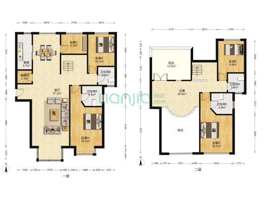溪水雅地尚著 5室1厅4卫 222平方