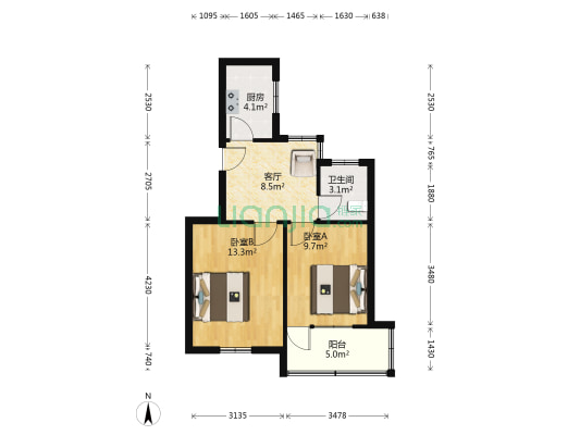 教工路79号 2室1厅1卫 57平方