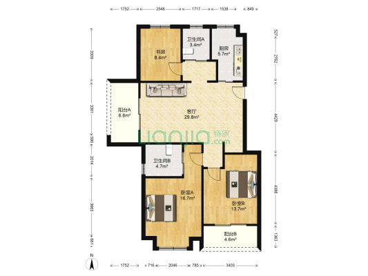 朗诗新郡 3室1厅2卫 134平方