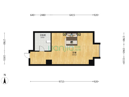 君泰·中央公園 1室0厅1卫 75平方