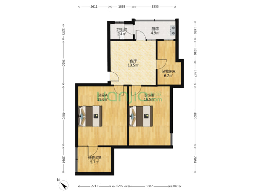 鄱阳街30号附1号 2室1厅1卫 82平方