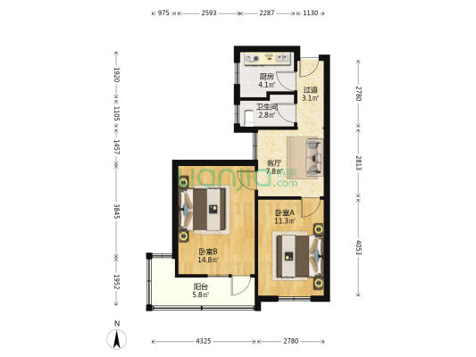辛家庄三小区（逍遥三路） 2室1厅1卫 61平方