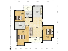 凤麟府南北通透三居 毛坯 看房方便-涿州天伦湾凤麟府户型图