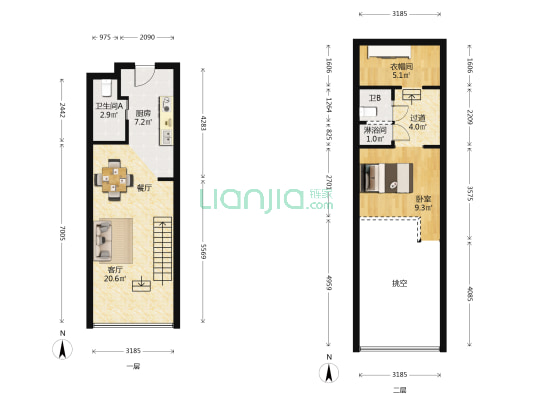 润城第四大道 1室1厅3卫 51平方