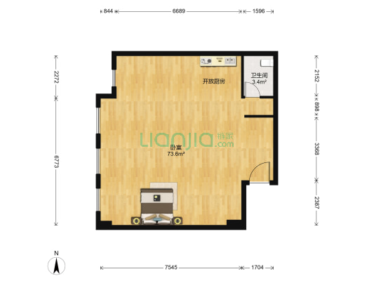 豪成大厦 1室0厅1卫 115平方