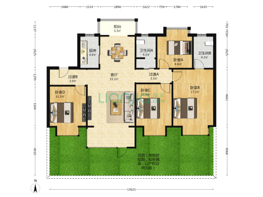 阳光城蓝光文澜府 4室1厅2卫 127平方