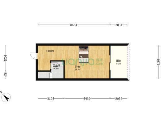 东湖数字小镇 1室0厅1卫 60平方