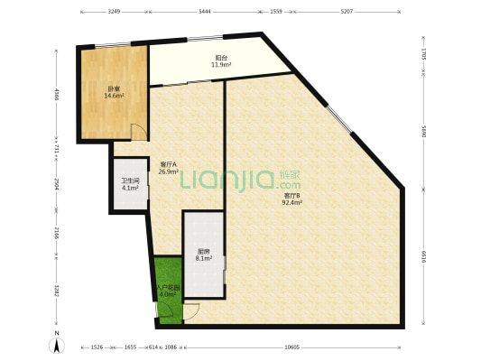 镇南路(从化) 1室2厅1卫 160平方
