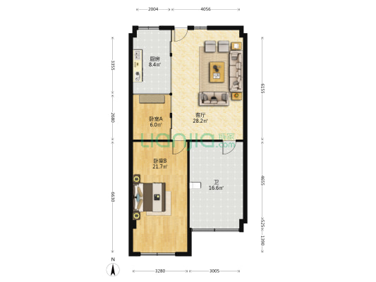 房地产大厦 2室1厅1卫 276平方