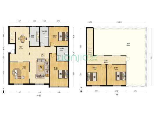 百舸公寓 5室2厅2卫 200平方