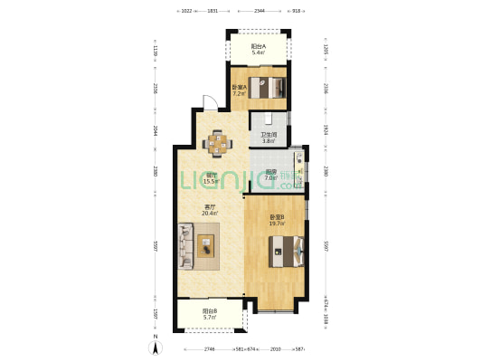 宏城浦阳南苑 2室2厅1卫 176平方
