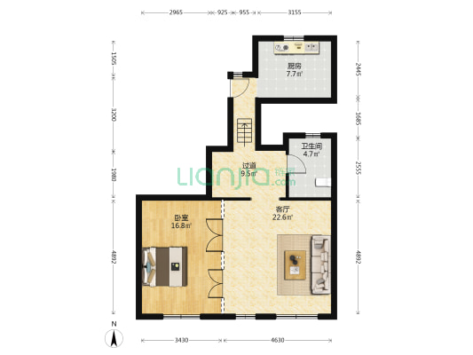上海新邨 1室1厅1卫 78平方
