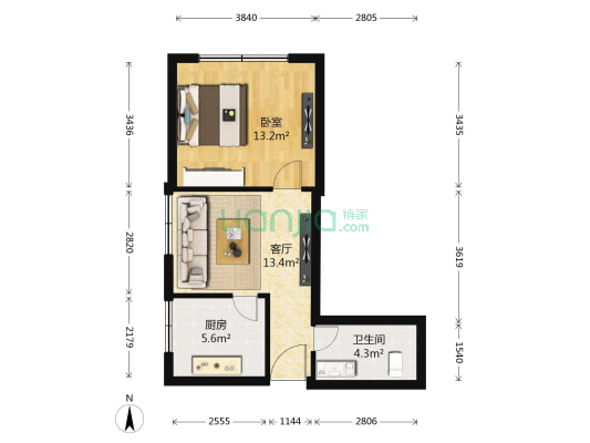 祥和家园 1室1厅1卫 50平方