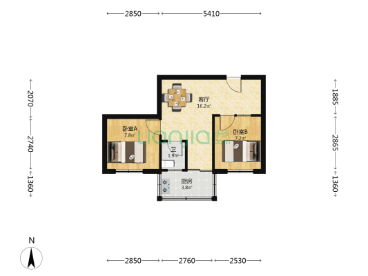 利民小区 2室1厅1卫 47平方