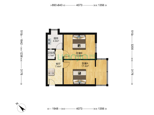 方正东街28号 2室1厅1卫 51平方