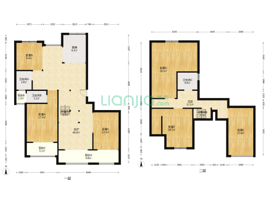 爱琴海城市广场 6室1厅3卫 156平方