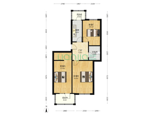 农林二道街 3室0厅1卫 81平方