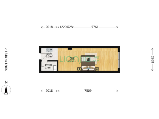 地源大厦 1室0厅1卫 38平方